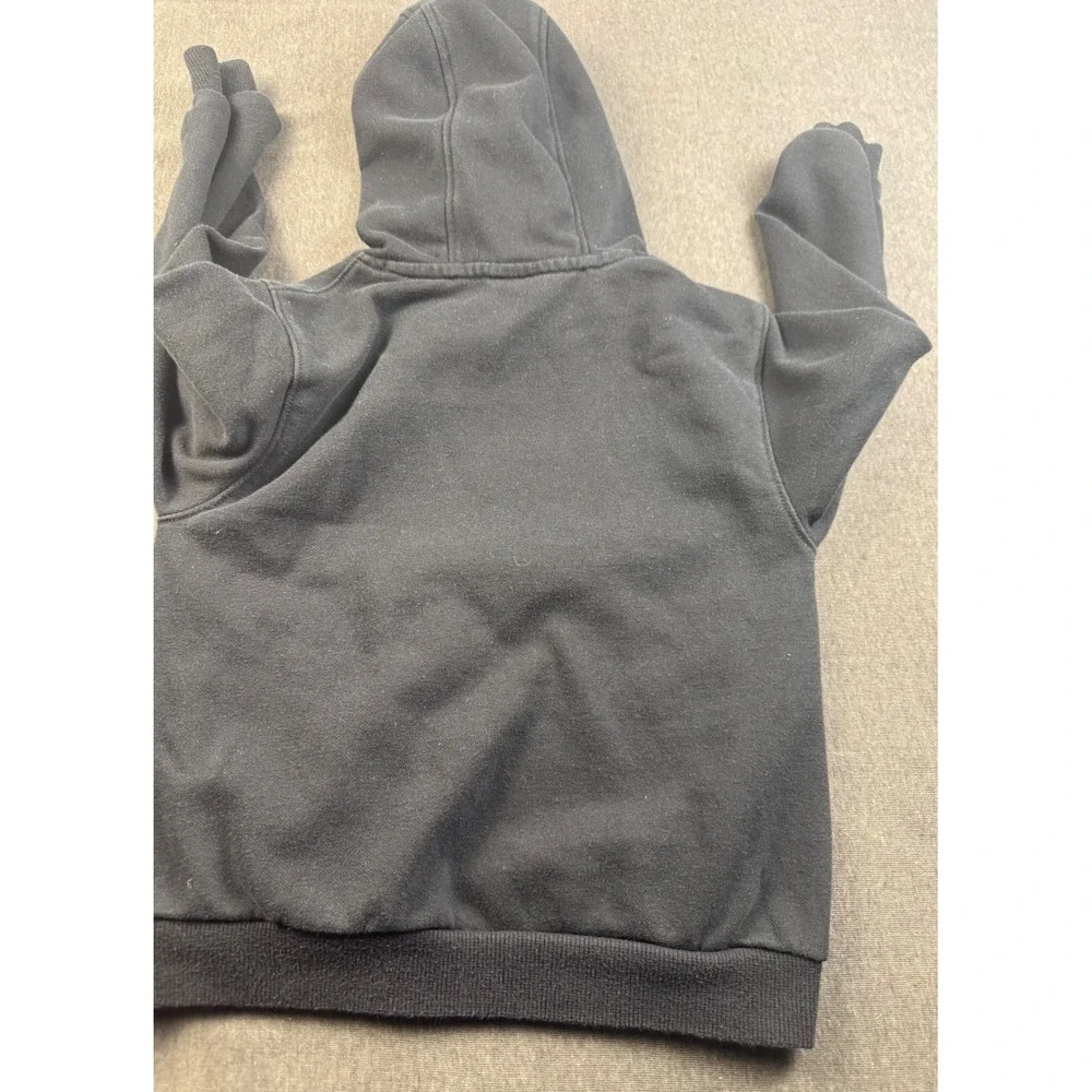 Nike Kids Pullover Hoodie Sweatshirt Black Graphic Logo‎ Size 6-7 Years